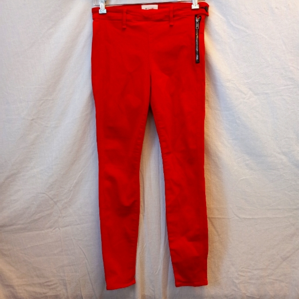 McGuire Denim bright red skinny jeans with side zipper, size 26